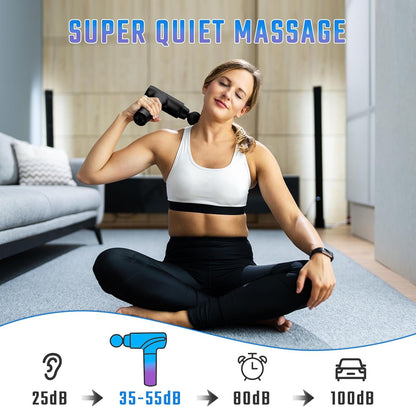 cotsoco Massage Gun Deep Tissue, Muscle Massage Gun with 9 Attachment Heads 20 Speeds & Silent Brushless Motor for Pain Relief, Handheld Percussion Back Massager Gun, Fathers Day Dad Gifts(Black)