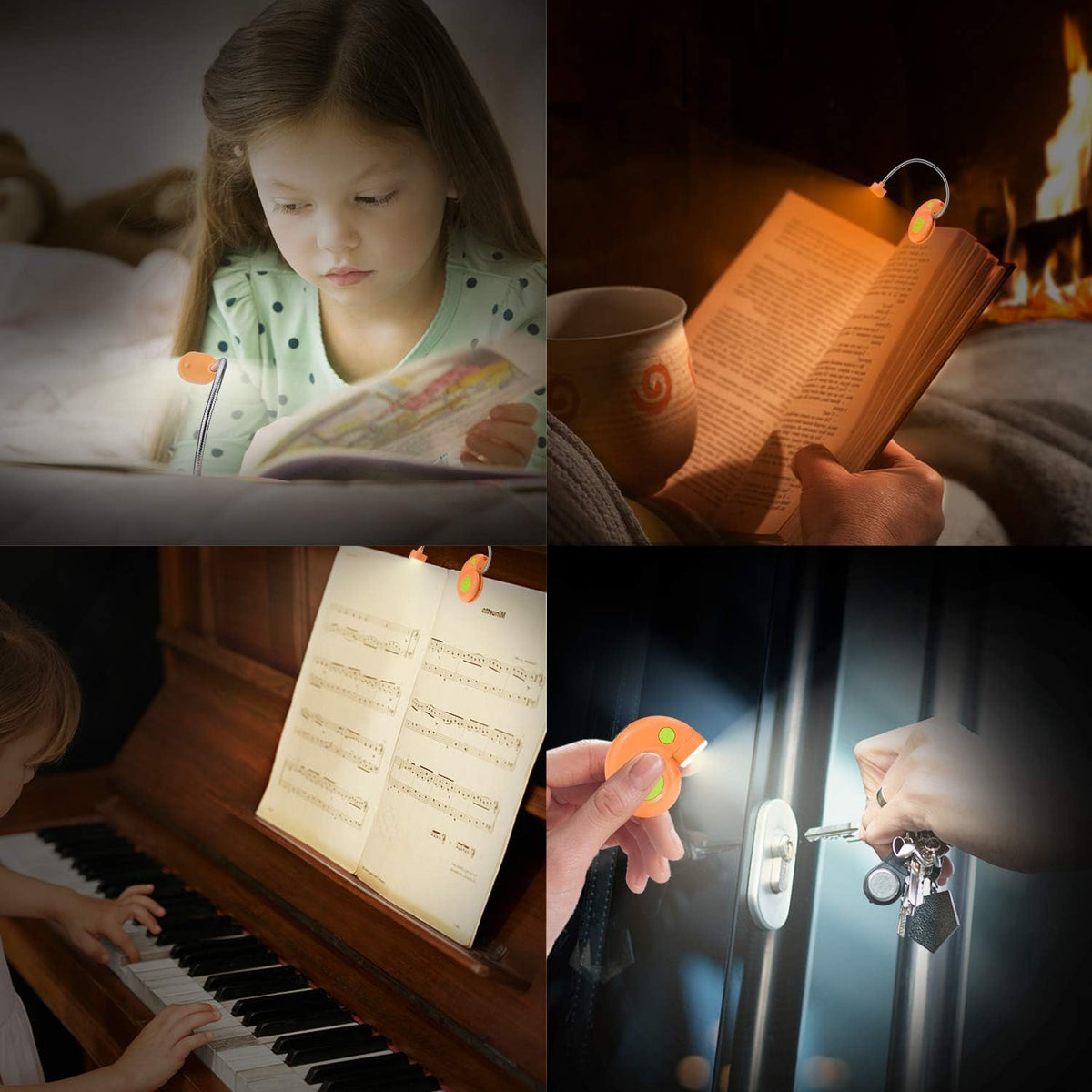 Kids Rechargeable Book Light, Clip on Reading Light for Kid, Kids Reading Lights, Amber Book Light for Reading in Bed, 2 Lighting Modes, Blue Light Blocking, Bookmark Light for Bookworms-Pink