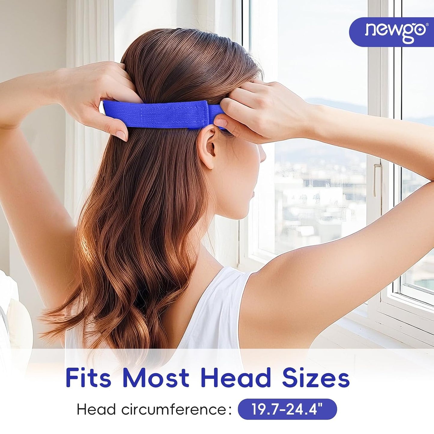 NEWGO Cooling Eye Mask for Puffy Eyes, Cold Eye Mask Eye Ice Pack for After Eyes Surgery, Tension Stress Relief, Itchy Eyes, Headaches, Dark Circles - Blue