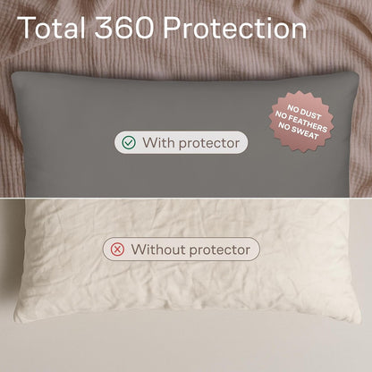 Ultra Soft Pillow Protectors with Zipper Standard Size - Set of 8 Breathable Pillow Covers - 100% Protection Against Stains, Dust & Dirt - Machine Washable (White)