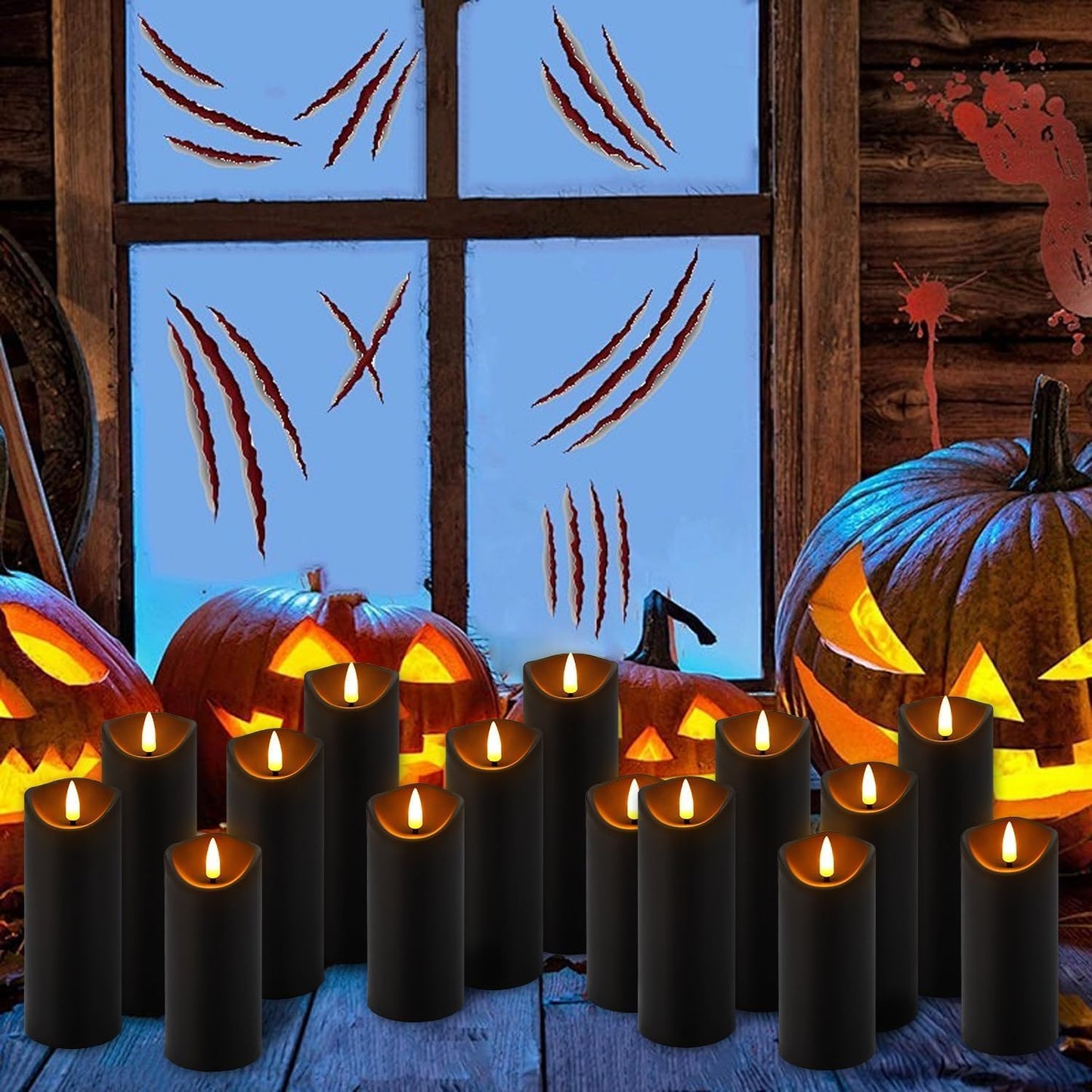 24 Pcs LED Flameless Candles with Remote, 3D Flickering Flame & LED String Lights, Acrylic Clear Cylinder, Timer Function, Romantic Ambience for Home Decor, Party, Wedding (Ivory).