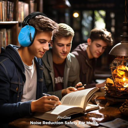 ProCase NRR 28dB Noise Reduction Ear Muffs, Foldable Adjustable Passive Noise Cancelling Headphones for Adults Kids Autism, Hearing Protection for Shooting, Construction, Mowing, Studying -Black - Colors A