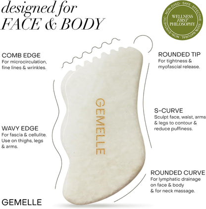 GEMELLE White Jade Gua Sha Tool