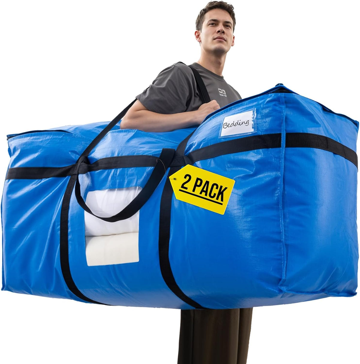 TAILI 69 Gallon Extra Large Storage Bags with Visible Window,Blue
