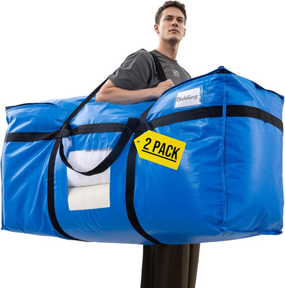 TAILI 69 Gallon Extra Large Storage Bags with Visible Window,Blue
