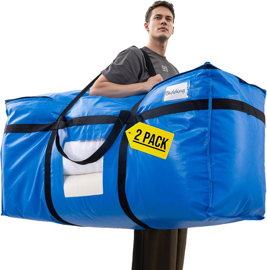 TAILI 69 Gallon Extra Large Storage Bags with Visible Window,Blue