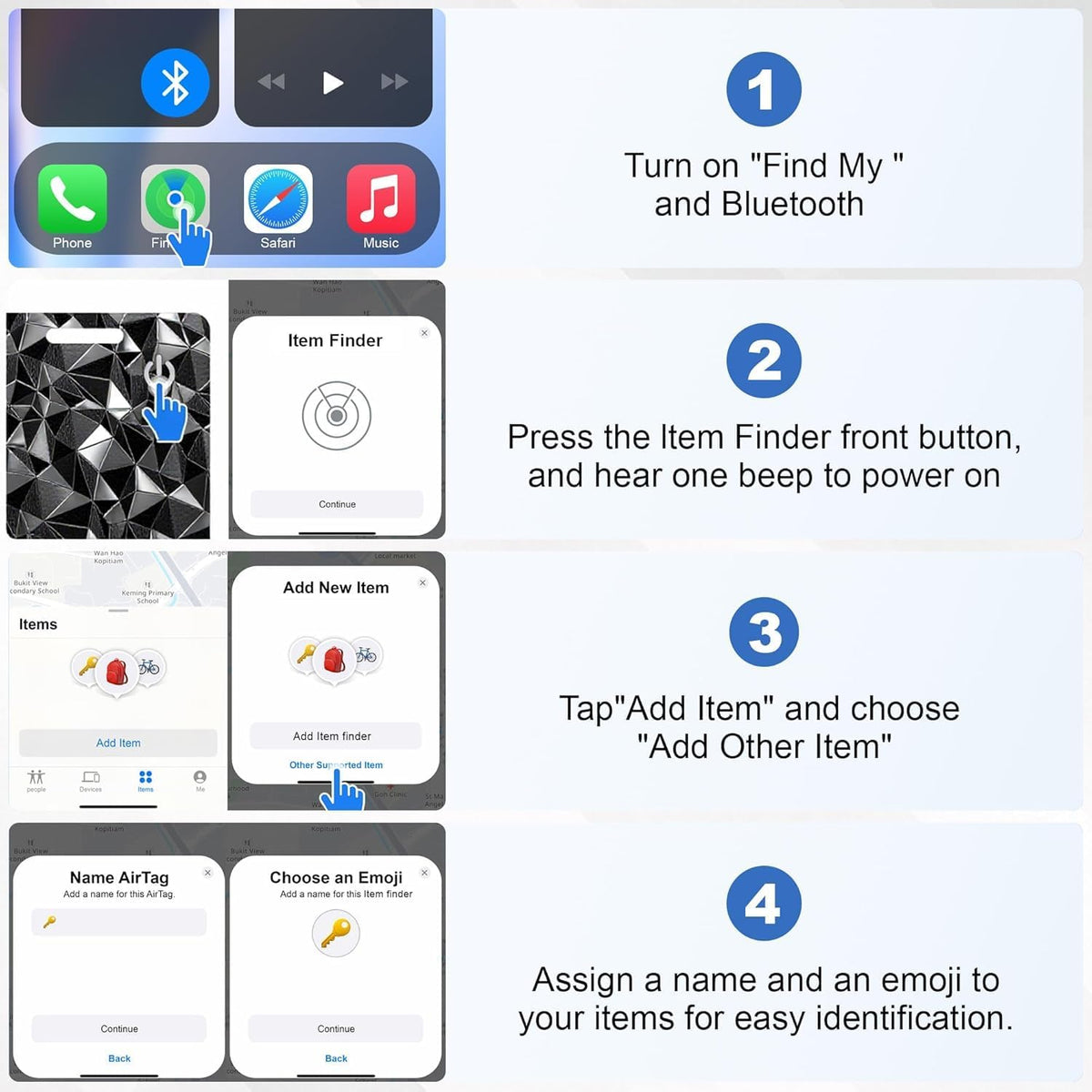 Wallet Tracker Card, Rechargeable, Works with Apple Find My