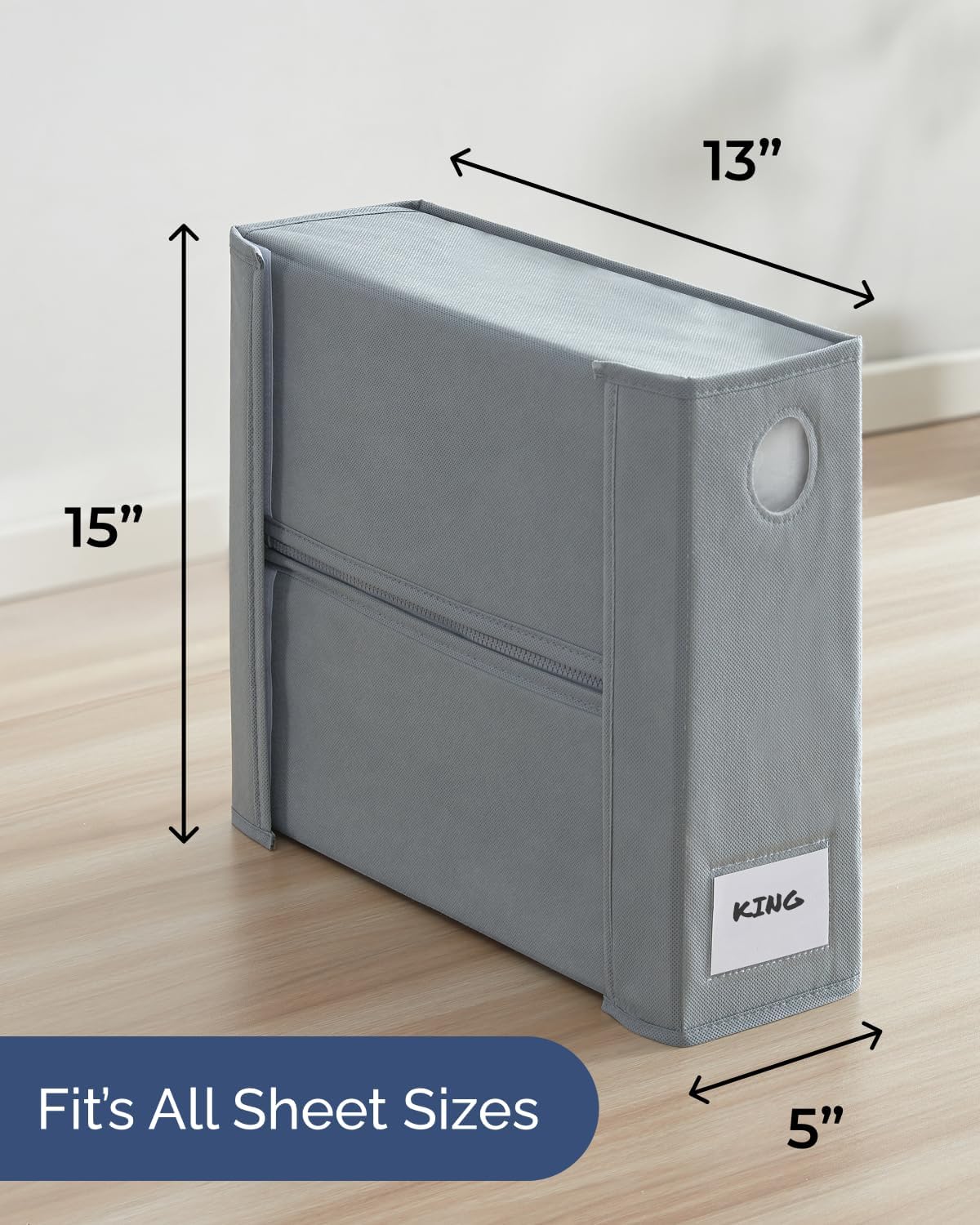Sheet Organizers - Foldable Sheets Set Organizer - King/Queen - Grey