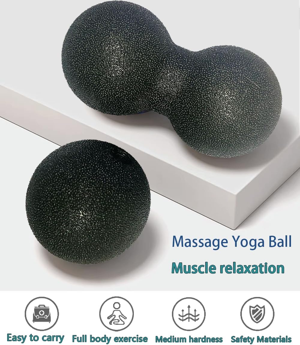 Peanut Massage Ball, Double Lacrosse Foam Roller for Physical Therapy, Firm | Deep Tissue Exercise, Myofascial Release, Muscle Knots Acupoint Relief, Trigger Point Tool for Neck Back Feet Waist Pain