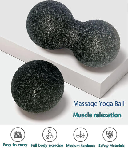Peanut Massage Ball, Double Lacrosse Foam Roller for Physical Therapy, Firm | Deep Tissue Exercise, Myofascial Release, Muscle Knots Acupoint Relief, Trigger Point Tool for Neck Back Feet Waist Pain