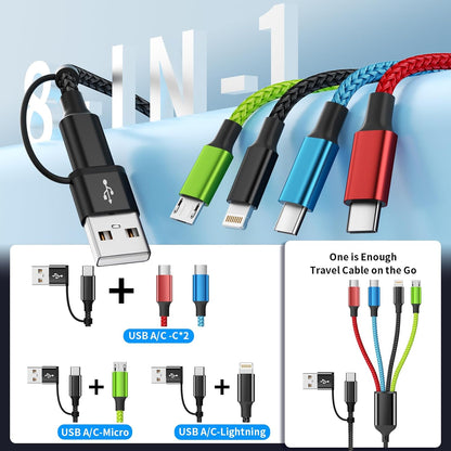 4 in 1 Multi Charging Cable, 5FT Charging Cords for Multiple Devices
