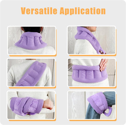 UNCN Long Wide Heating Pad for Neck and Shoulders Back 33x5.9 Microwavable Large Moist Heat Pack Warm Hot Compress Neck Wrap Weighted Bag Massage Reusable Herbal Nature Calming Portable 1.95Pounds