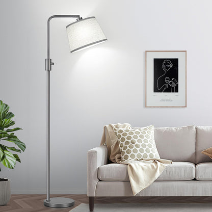 【Upgraded】 Dimmable Floor Lamp, 1000 Lumens LED Edison Bulb Included, Arc Floor Lamps for Living Room Modern Standing Lamp with Linen Shade, Tall Lamp for Bedroom Office Dining Room- Black