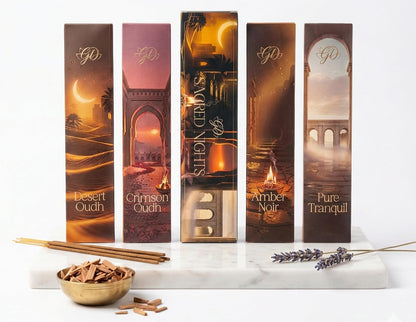 Incense Sticks Variety Pack with Wooden Holder | Nag Champa, Rose, Lavender, White Sage, Frankincense, Palo Santo & Sandalwood | Hand-Rolled Masala Incense