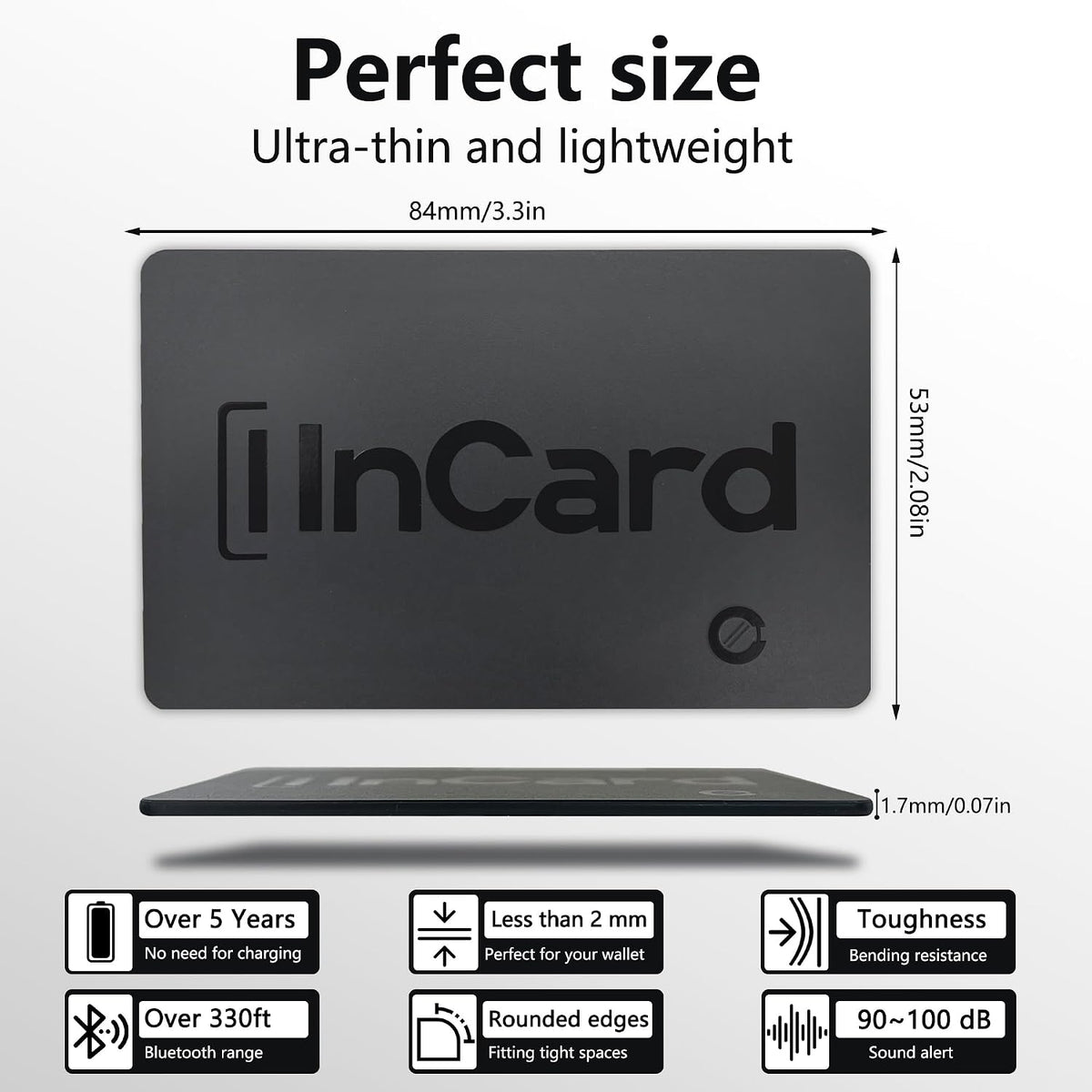 Wallet Tracker Card, Android & iPhone, Find My & Google, 5 Year Battery