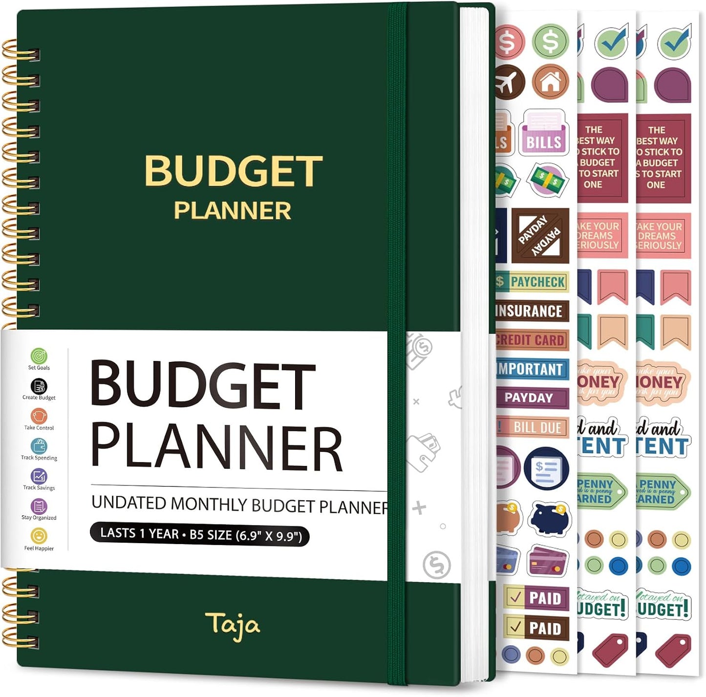 Budget Planner - Monthly Budget Book with Expense Tracker Notebook, Undated Bill Organizer & Finance Planner to Take Control of Your Money, Account Book to Manage Your Finances-Pink