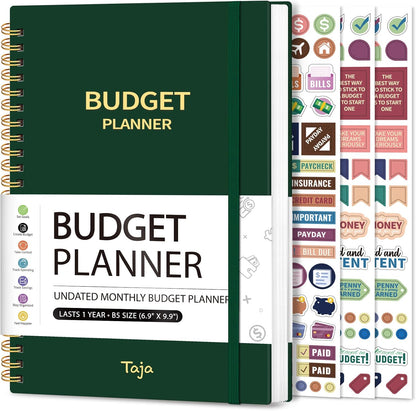Budget Planner - Monthly Budget Book with Expense Tracker Notebook, Undated Bill Organizer & Finance Planner to Take Control of Your Money, Account Book to Manage Your Finances-Pink