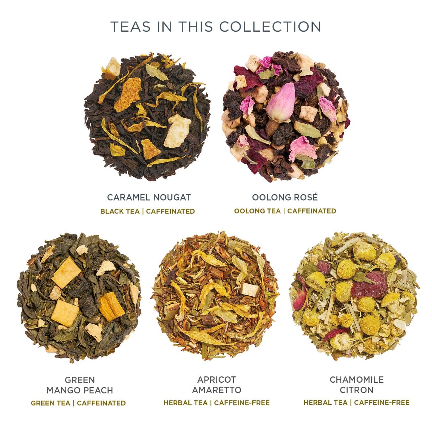 Tea Forte Premium Petite Presentation Box Gift Set Sampler, 10 Count, 2 of Each Blend Individually Wrapped Handcrafted Pyramid Infuser Bags, Demoiselle Tea