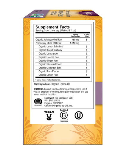 Yogi Tea, Tea Immune Stress Elderberry Lemon Balm Organic, 16 Count