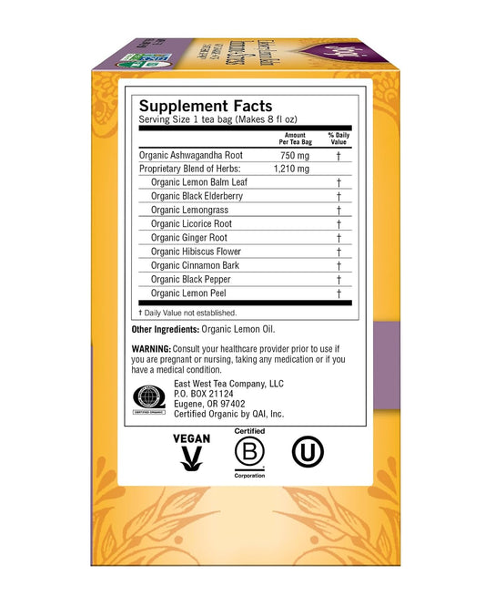 Yogi Tea, Tea Immune Stress Elderberry Lemon Balm Organic, 16 Count