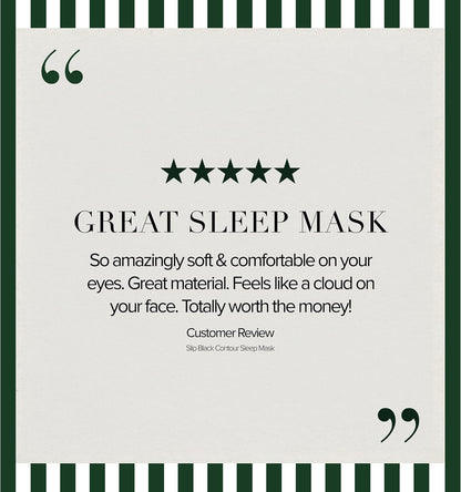 slip Contour Sleep Mask | 100% Pure Mulberry Silk, Ultra Soft | Contoured Design, Prevents Eye Pressure | Adjustable Strap, Ideal for Travel - Black
