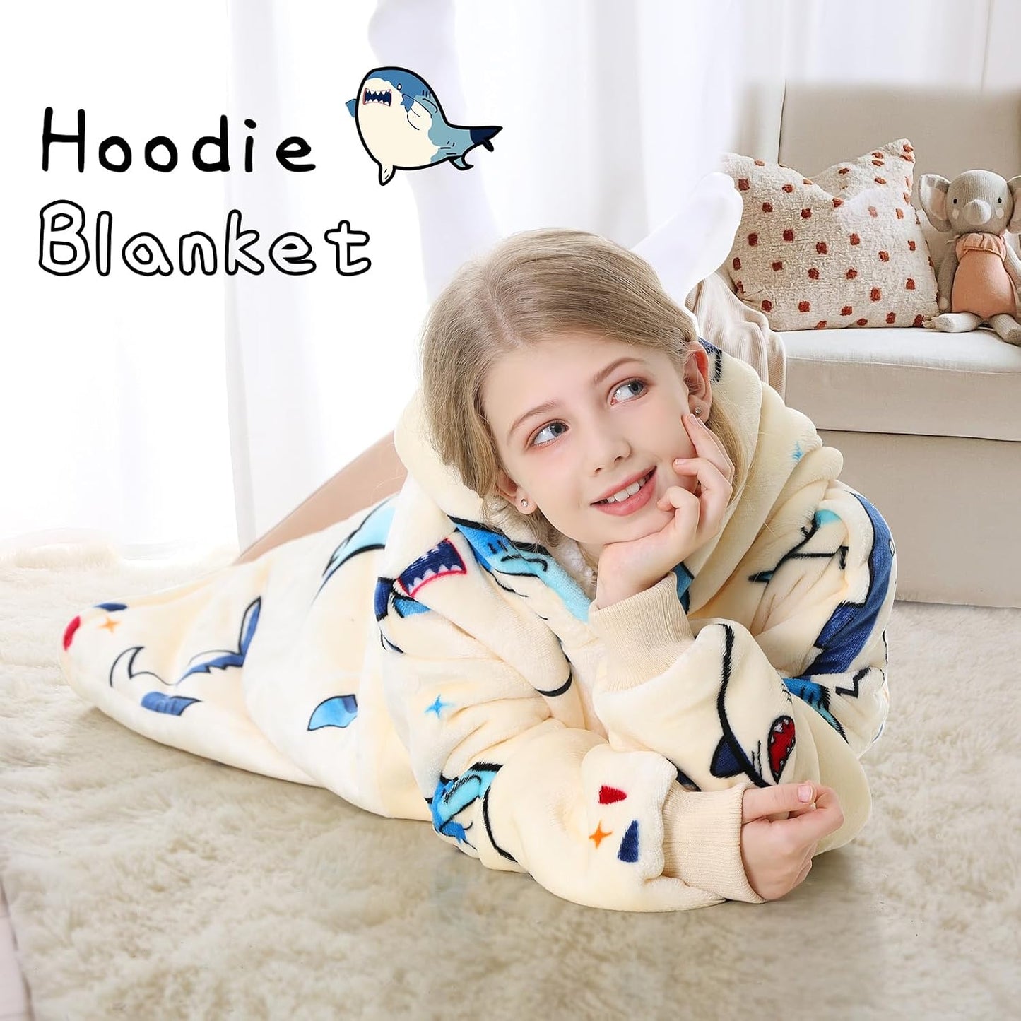 Aemicion Strawberry Blanket Hoodie,Oversized Sherpa Wearable Hooded Blanket,Warm Cozy Sweatshirt Gifts for Women Girls Adult