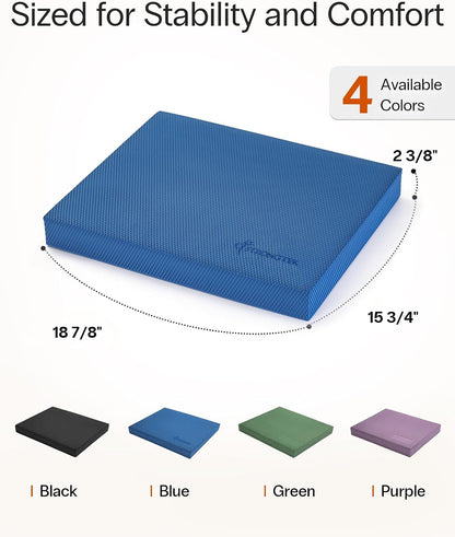 StrongTek Extra Wide Foam Balance Pad for Physical Therapy, 19" X 15.8" X 2.4", High-Density TPE Foam Pad for Exercise, Enhanced Stability, Core Strength, Non-Slip & Water-Resistant, for Fitness, Yoga