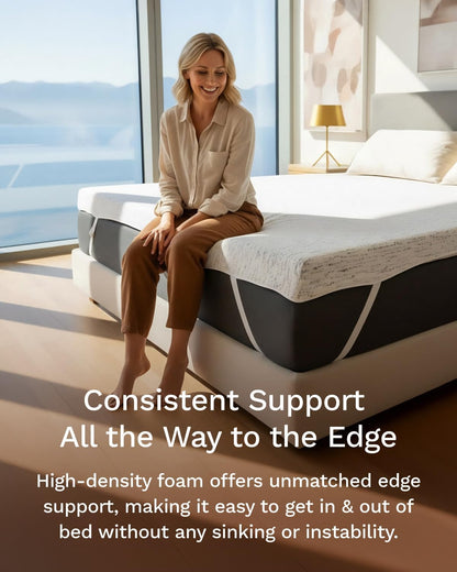 ViscoSoft 3 Inch Memory Foam Mattress Topper Twin XL - Select High Density Ventilated Extra Long Mattress Pad - Premium Removable Rayon Cover
