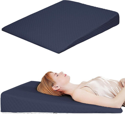 VADSBO Wedge Pillow, Bed Wedge Pillows for Sleeping, Snoring, Back Support, After Surgery, Foam Triangle Pillow, Removable Washable Cover (Gray, 5in)