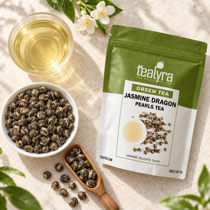 Tealyra | Imperial Jasmine Dragon Pearls Green Tea, 113g (4 oz)