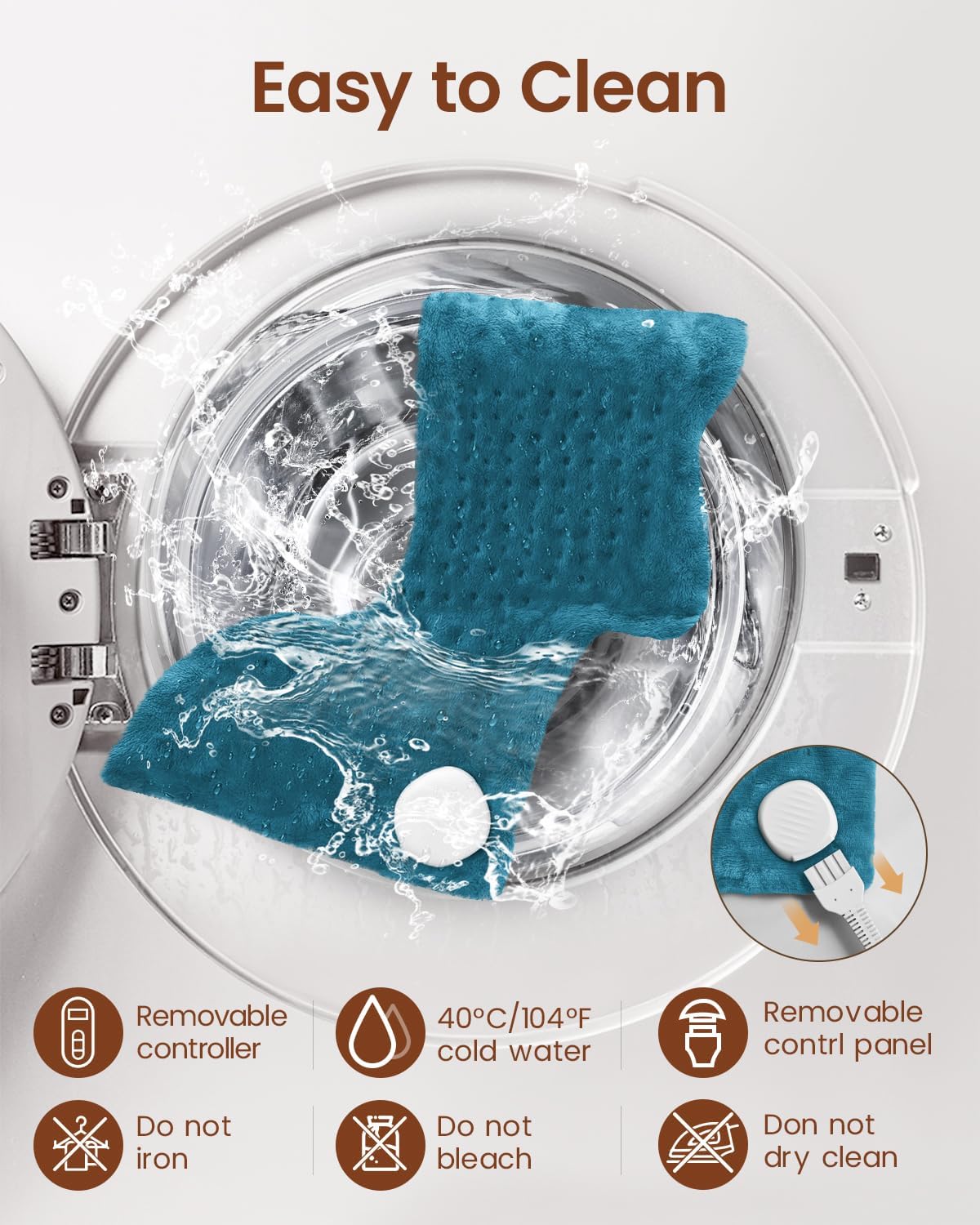RENPHO Electric Heating Pad for Back with 10 Heat Levels