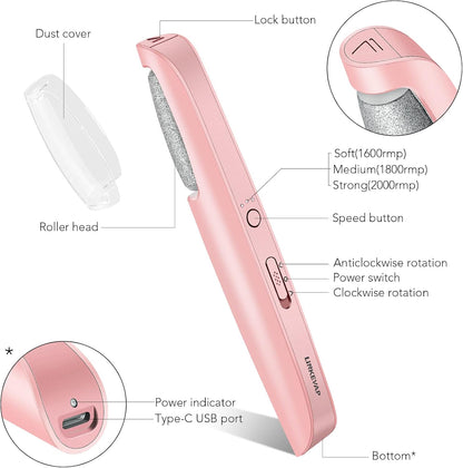 LINKEVAP Electric Callus Remover for Feet, Professional Pedicure Kit Foot Scrubber for Dry, Dead, Cracked, Hard Skin, at Home Feet Spa Care Kit for Men & Women (Cold White)