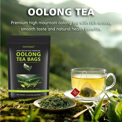 Oolong Tea Bags – Yunnan High-Mountain Oolong Whole Leaf Tea Bags, 25 Bags (5g Each) – Premium Loose Leaf Oolong Tea- Helps Lower Cortisol Levels & Relieve Stress –Smooth Aroma,Low Astringency,Non-GMO