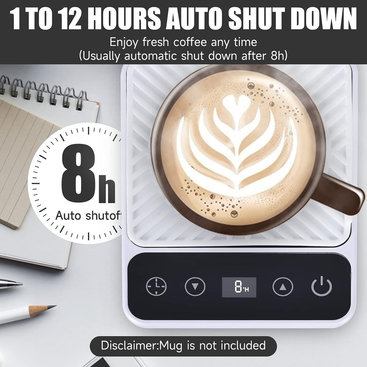 Mug Warmer - Electric Coffee Mug Warmer for Desk with Temperature Display