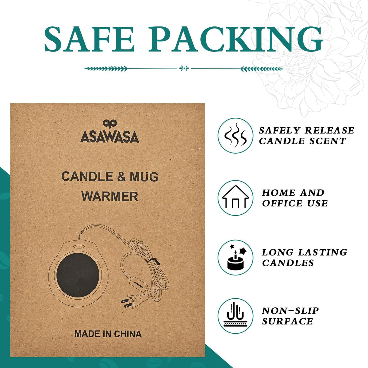 ASAWASA Candle Warmer for Large Jar, Coffee Mug Warmers