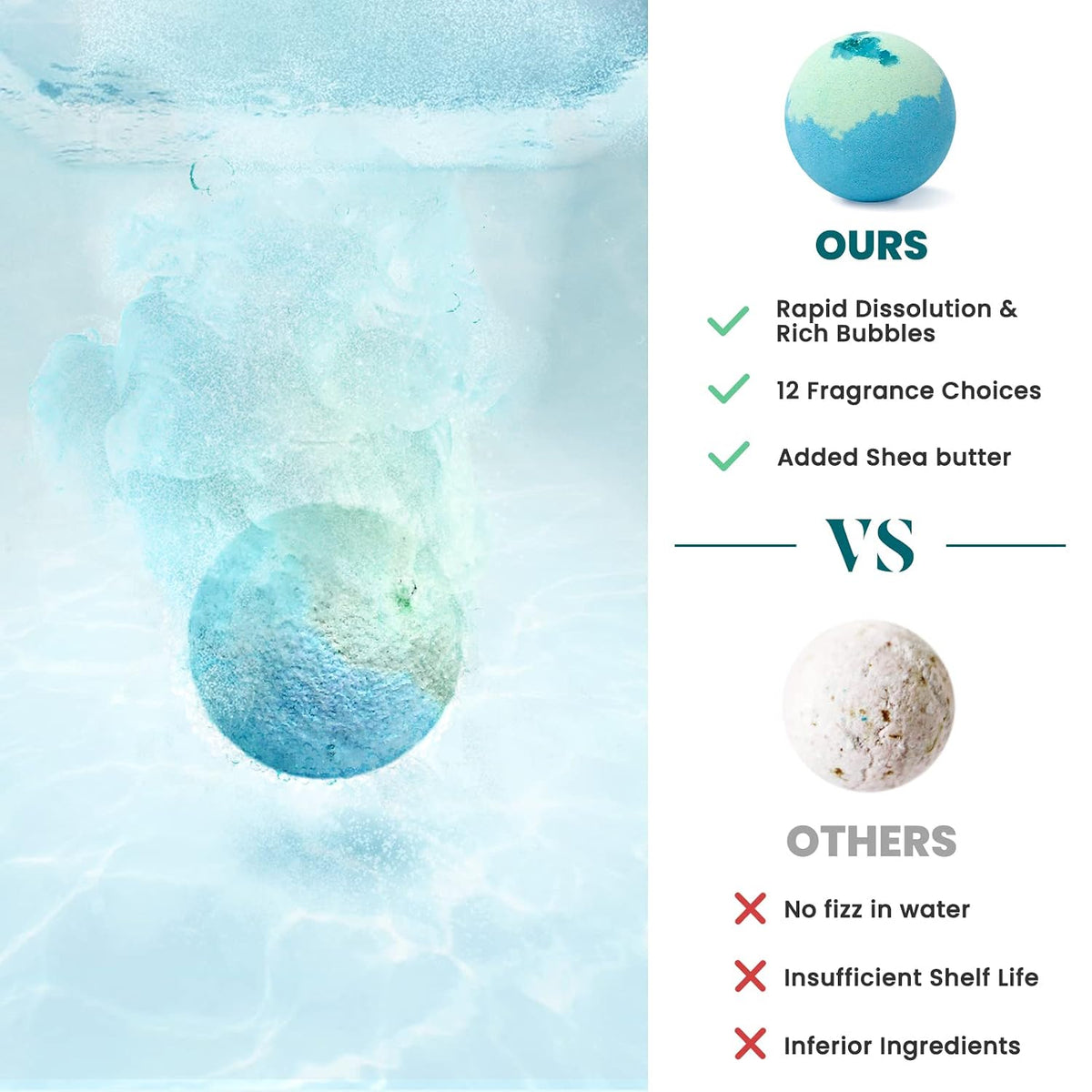 ZenBombs Bath Bombs for Women, Handmade Natural Bath Bomb with Shea Butter
