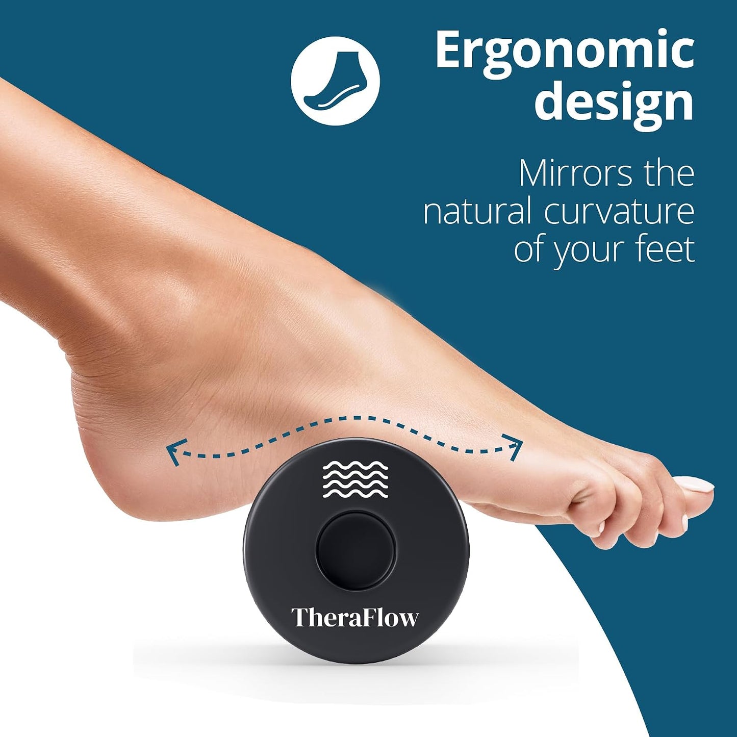 TheraFlow Foot Massager for Plantar Fasciitis Relief - Portable & Lightweight Foot Massager for Neuropathy Pain Relief for Feet, 360° Acupressure Nubs