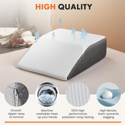 Sweetcrispy 7.5 Inch Wedge Pillow, Sleep Apnea Pillow, Neck Support