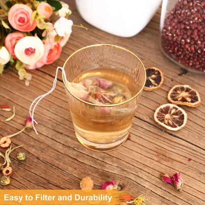 100PCS Tea Filter Bags, Disposable Tea Bags for Loose Leaf Tea, Drawstring Empty Tea Infuser, BetyBedy Tea Steeper, Natural Wood Pulp Paper Material, 1-Cup Capacity（3.15 x 3.94 inch）