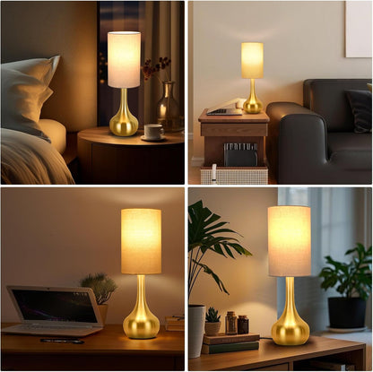 Touch Bedside Lamp for Nightstand,3-Way Dimmable,Space Saving & No Assembly Required, Upgraded Small Droplet Vintage Black Table Lamp for Bedroom, Living Room (2700K LED Bulb Included)