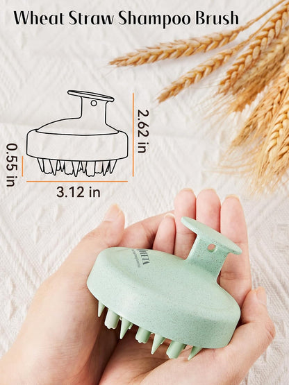 HEETA Hair Scalp Massager for Hair Growth, Shampoo Brush, Scalp Scrubber Exfoliator with Soft Silicone Bristles for Dandruff Removal to Relieve Stress, Wet Dry Use Updated Material, Beige