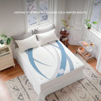 GOTCOZY Heated Mattress Pad Mini Twin Size-Heated Pad for Bed Warmer(White)