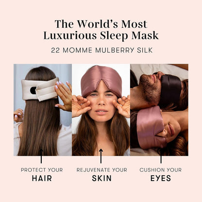 DROWSY Silk Sleep Mask - Face-Hugging, Padded Cocoon for Luxury Sleep in Total Darkness - 100% Pure Mulberry Silk (Black Jade)
