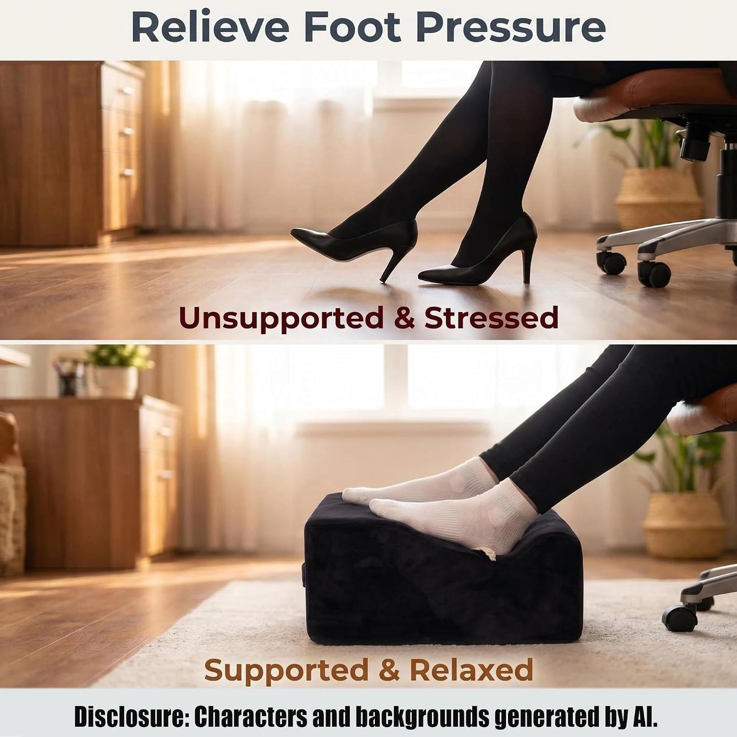 Work Foot Rest Under Desk,Comfort Foot Rest for Couch | Foot Rest For Under Desk at Work,At Soft Ergonomic Footrest,Support Foot Pillow,Heel Chair,Leg Elevation Pillow blue