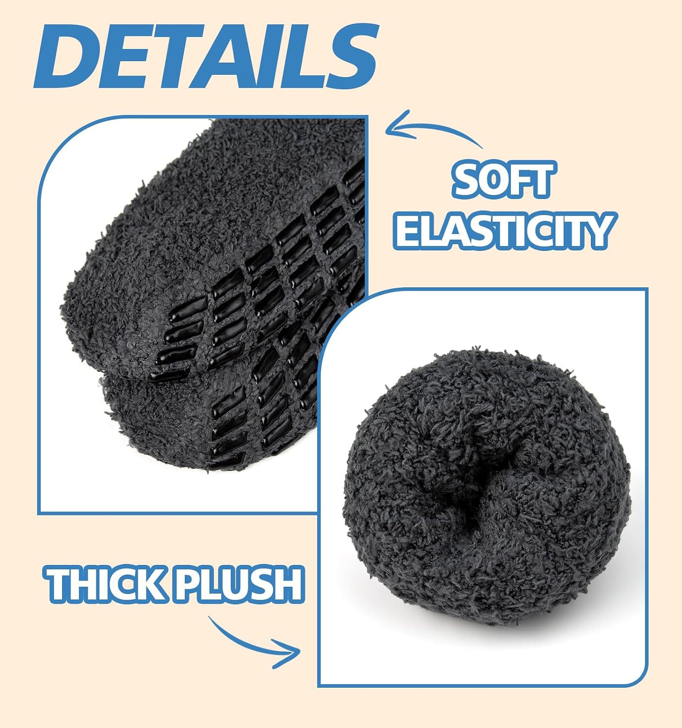 Slipper Socks for Women Men Grip Hospital Socks with Grips Fuzzy Non Slip Warm Womens Gifts