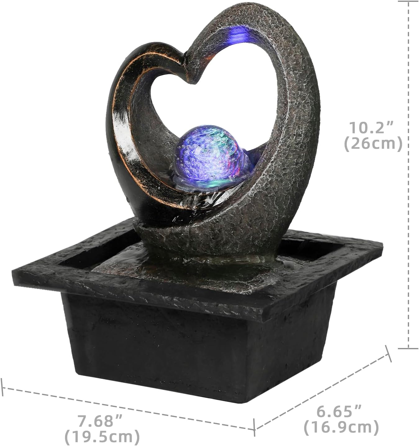 Ferrisland Tabletop LED Light Meditation Indoor Waterfall Fountain