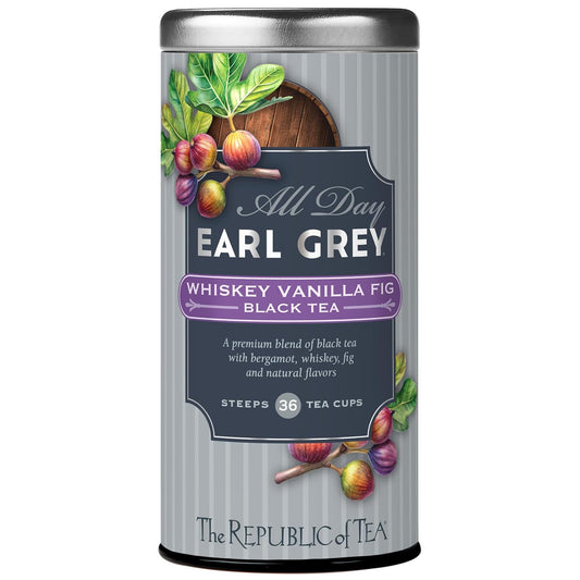 The Republic of Tea All Day Earl Grey Whiskey Vanilla Fig Black Tea, 36 Ct