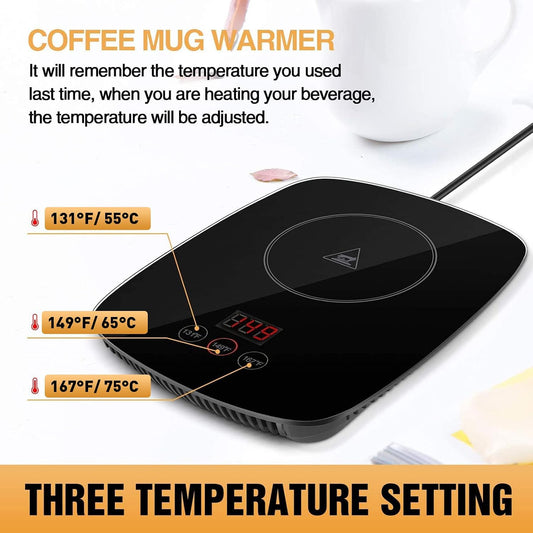 YEOSEN Coffee Mug Warmer,Upgrade Coffee Cup Warmer with 3 Temperature Setting, Adjustable Temperature Beverage Warmer with Auto Shut Off (Without Mug)