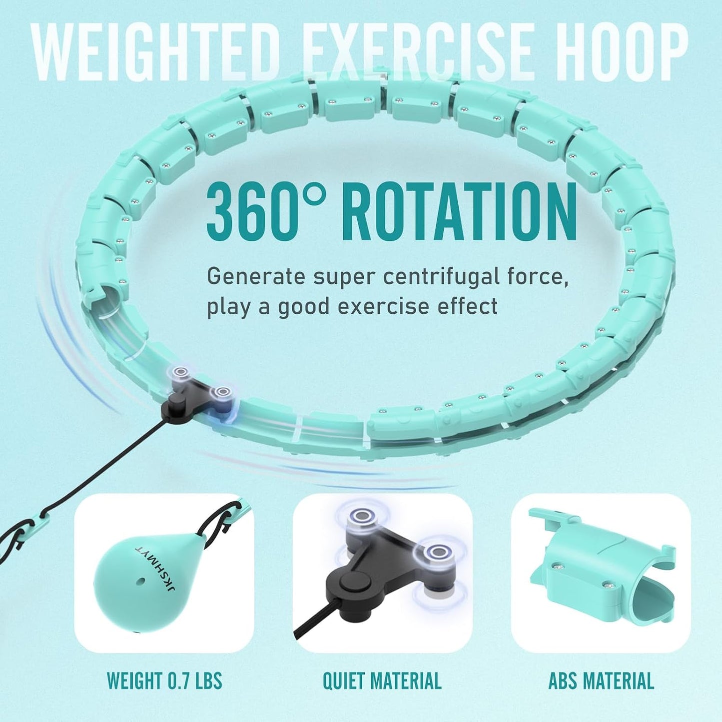 JKSHMYT Weighted Hula Circle for Adults Weight Loss, Infinity Fitness Hoop