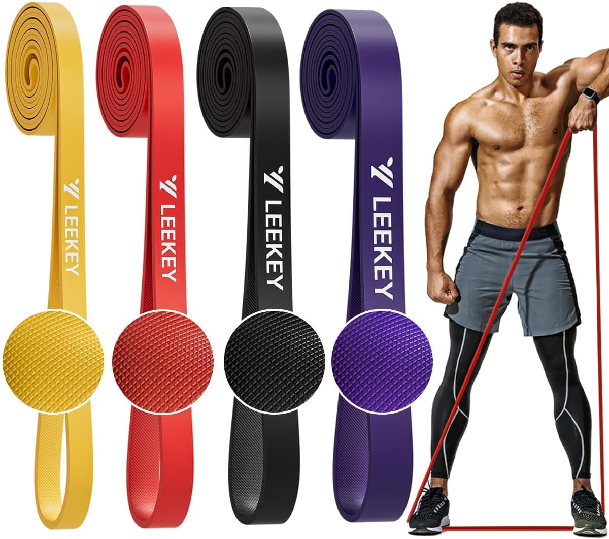 LEEKEY Pull Up Assistance Bands,Muit Levels Resistance Bands for Senior/Adults,Exercise Bands with Door Anchor, Strength Bands for Fitness Training, Physical Therapy,Home Gym Workouts
